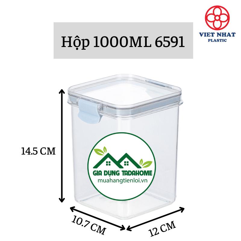 BỘ 3 HỘP ĐỰNG THỰC PHẨM KHÔ (NGŨ CỐC,SỮA BỘT)  KÍN HƠI 750ML 1000ML 1500ML VIỆT NHẬT HOKORI 6590 6591 6592 - TADAHOME