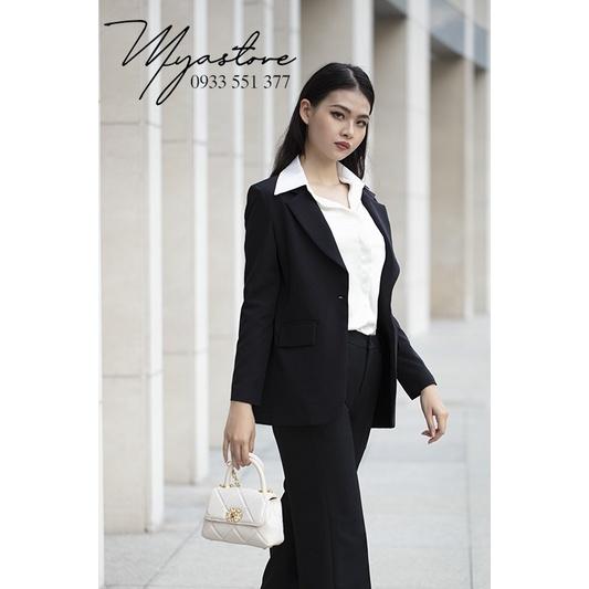 Set Blazer nữ màu đen cao cấp công sở dự tiệc