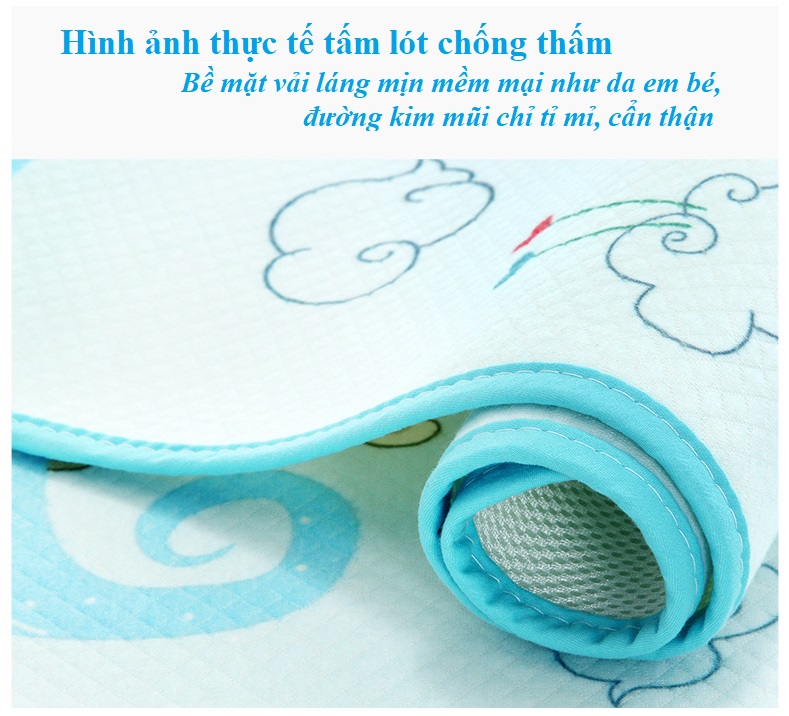 Tấm lót chống thấm thay tã cho bé 4 lớp cao cấp Bonny thấm hút nhanh, kháng khuẩn, thoáng khí