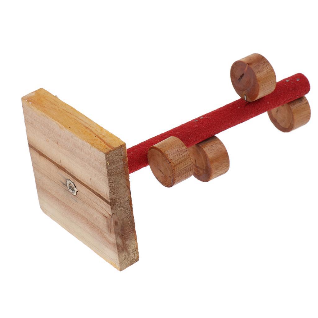 Natural Wood Pet Parrot Stand Toy Exercise Hamster Perches for Bird Cage