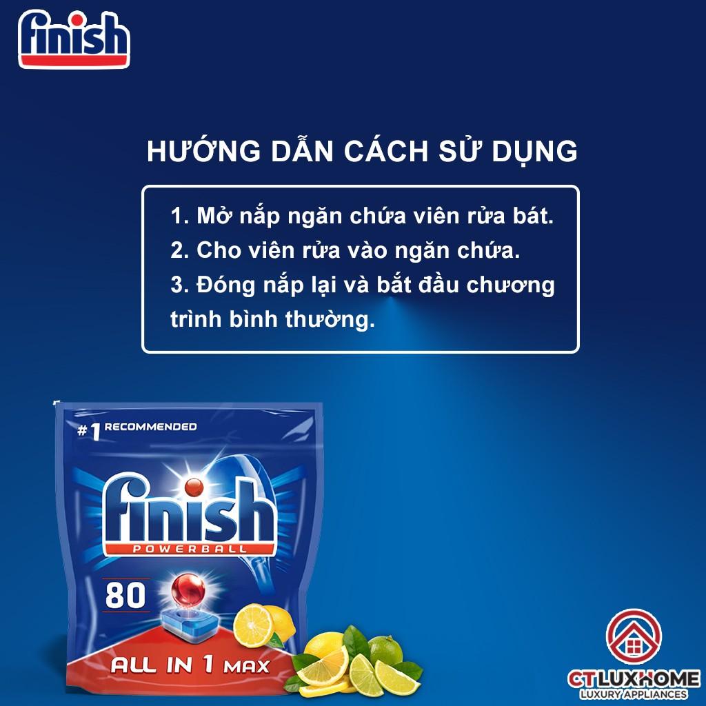 Viên rửa chén bát Finish All In One Max 80 viên