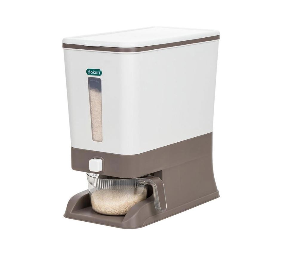 Thùng đựng gạo tiện ích 10kg có ca đong cao cấp Hokori 5338 Nhựa Việt Nhật - Giao màu ngẫu nhiên