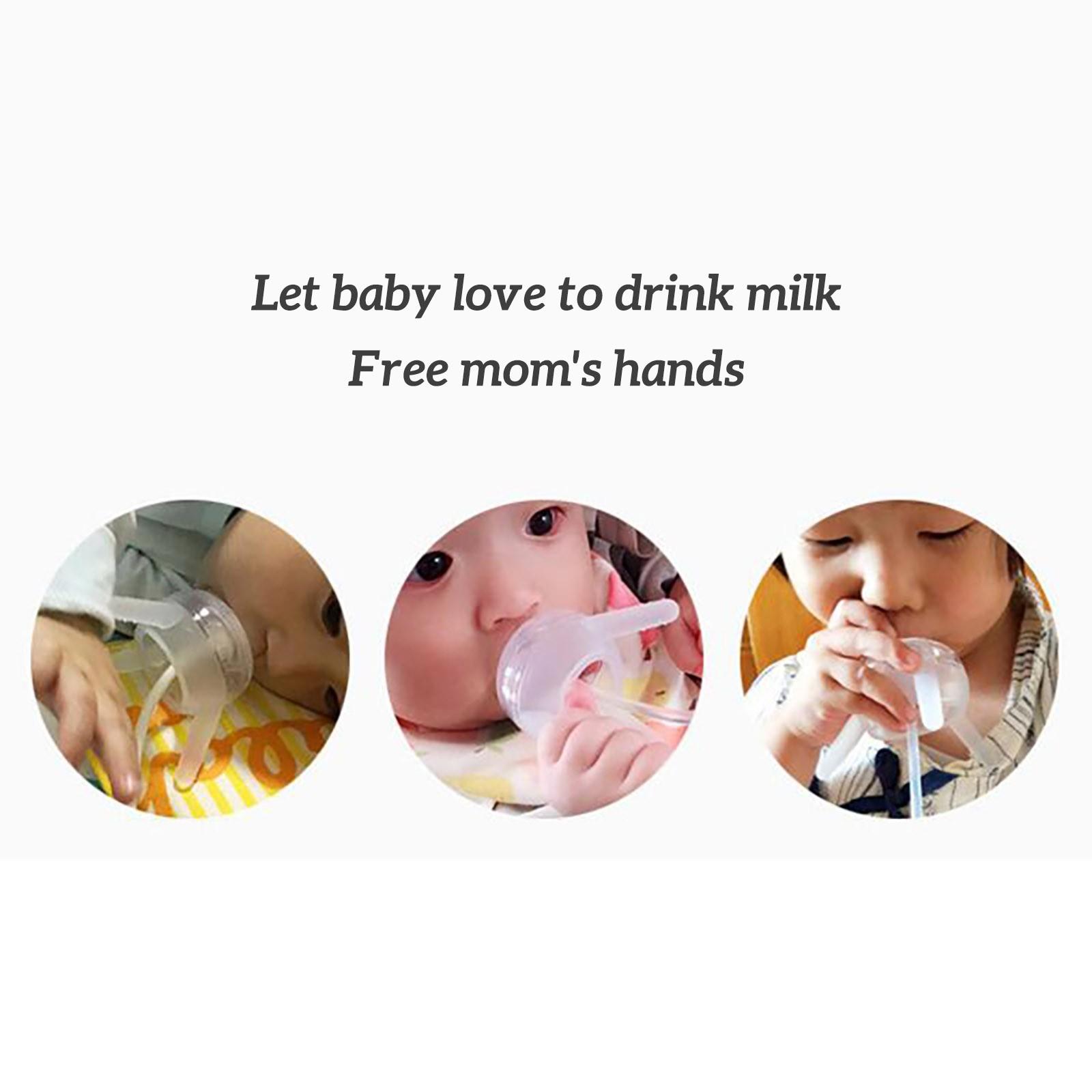 Mới Chất Lượng Cao An Toàn Riêng Biệt Trẻ Em-Mẹ Cho Bé Dài Ống Hút Giả Sữa Cai Sữa Bình Kid Ăn Vật mar24
