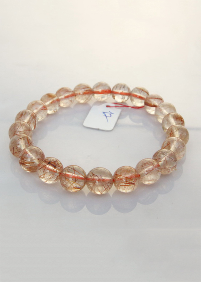 Vòng tay phong thủy thạch anh tóc đỏ tự nhiên