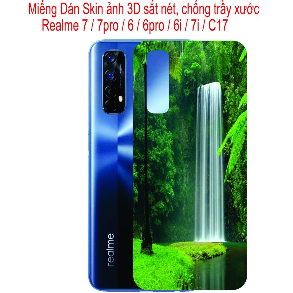 Miếng Dán Skin 3D mặt lưng dành cho Realme 7 7pro / 6 / 6pro / 6i / 7i / C17, chống trầy xước, hình ảnh 3D sắt nét