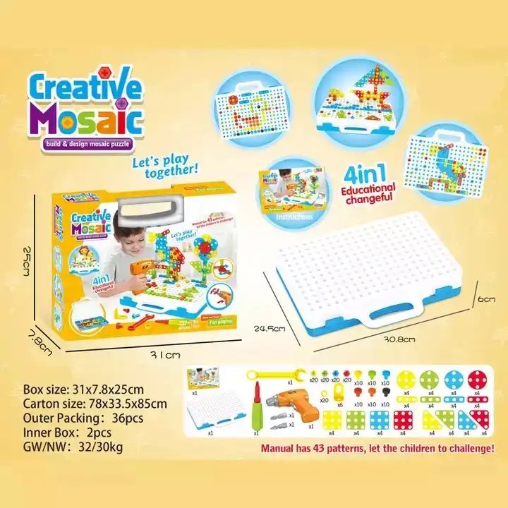 Đồ Chơi Máy Khoan Sáng Tạo Creative Mosaic 608-STEM
