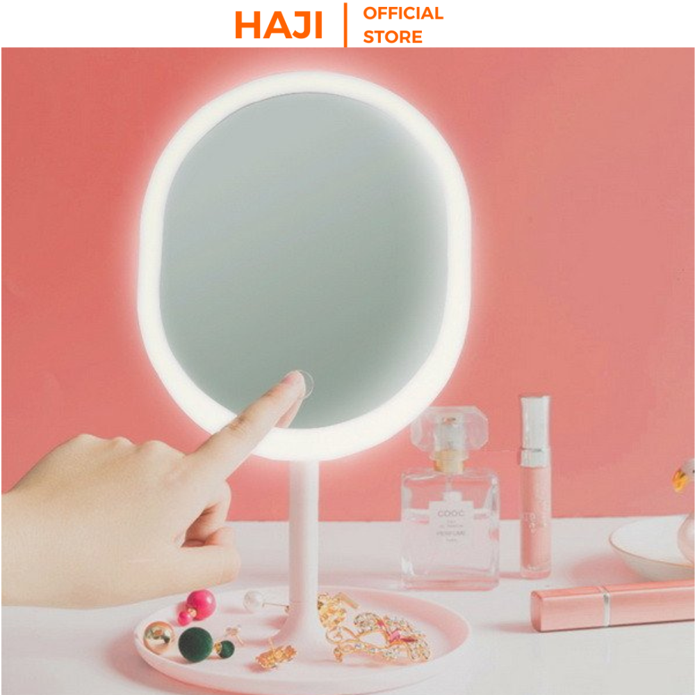 Gương bàn trang điểm có LED cảm ứng sang trọng cho phái nữ có thể đem theo tiện lợi HAJI NA10