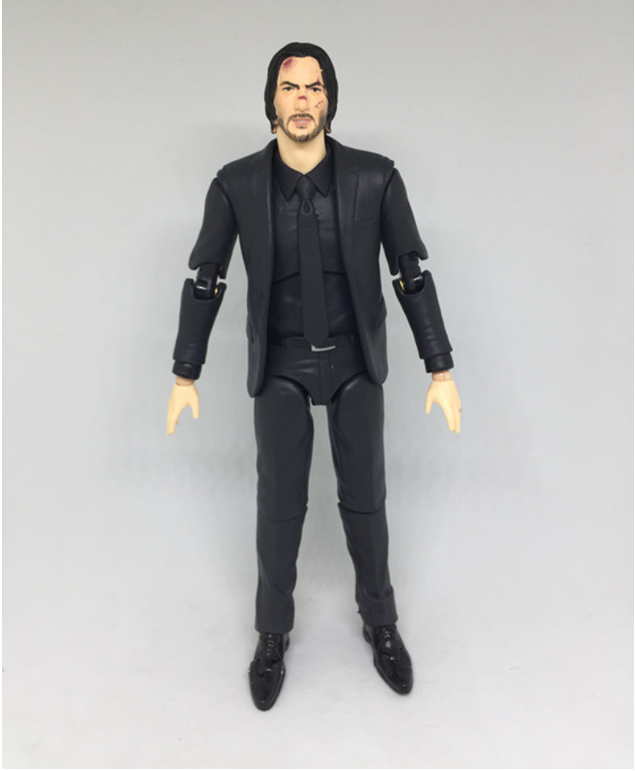 Mô hình Khớp John Wick và chú chó có 2 mặt thay thế 17cm