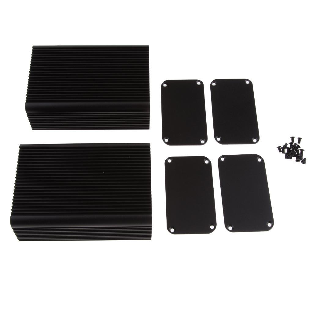 2Pcs Full Aluminum Enclosure Case Mini Amplifier Box Chassis 115x80x45mm DIY
