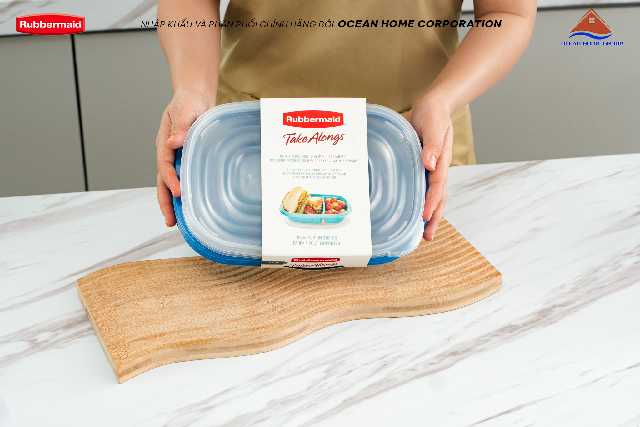 Bộ hộp đựng cơm Take along nhựa nguyên sinh Rubbermaid USA