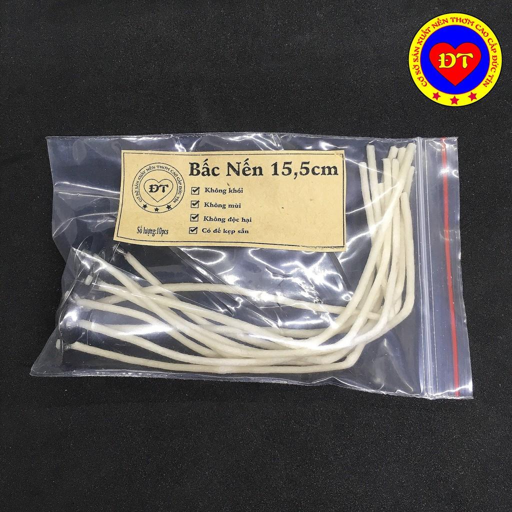 10 Tim nến có đế kẹp sẵn 100% cotton cao cấp không khói an toàn cho người sử dụng