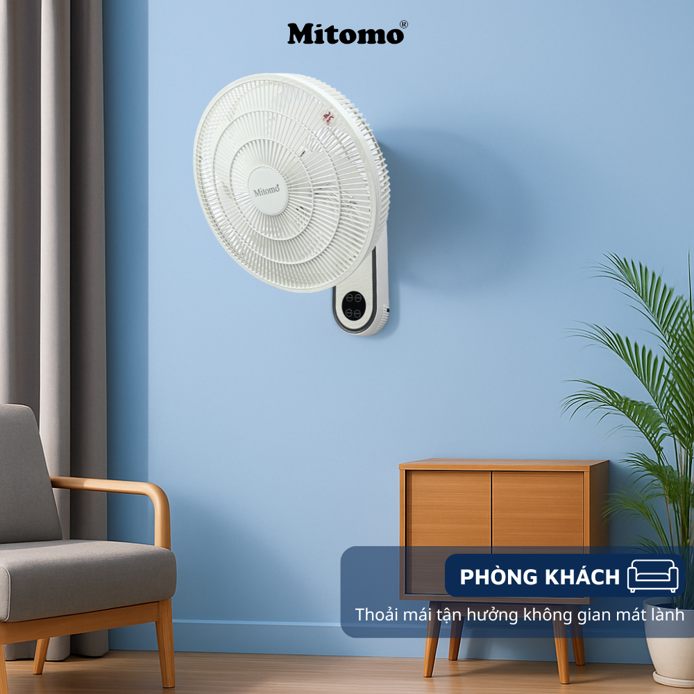 Quạt treo tường FTT-60AEC-D39W có remote, công suất 60W, hẹn giờ thông minh lên đến 12 tiếng - hàng chính hãng Bảo hành 2 năm