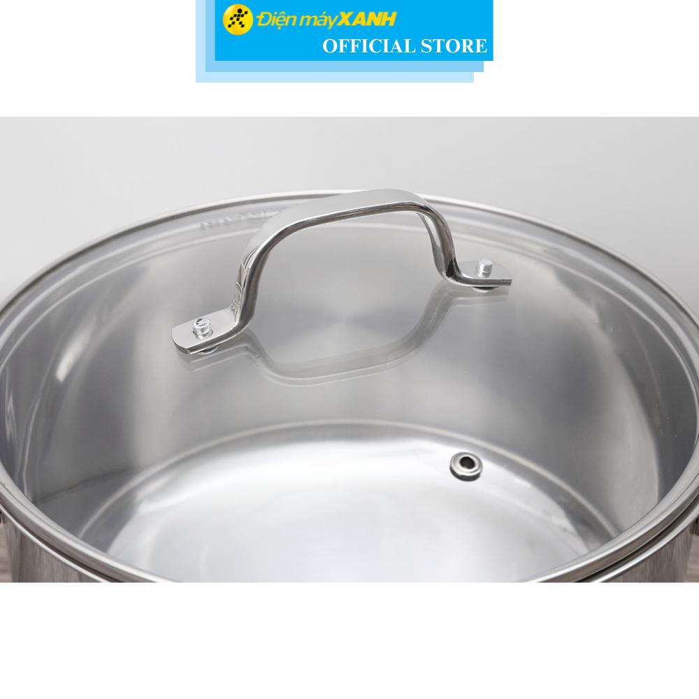 Nồi inox 5 đáy nắp kính 24 cm Fivestar N24-5DG 304 - Hàng Chính Hãng