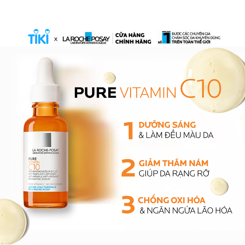 Dưỡng chất giúp cải thiện và làm sáng da La Roche Posay Pure Vitamin C10 Serum 30ml