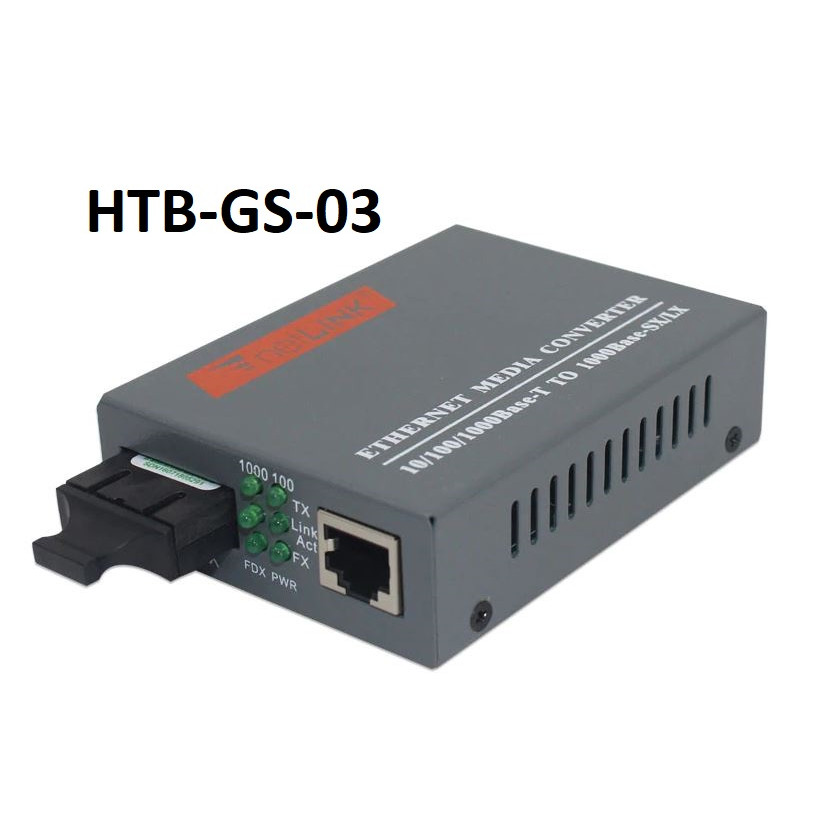 Thiết Bị Chuyển Đổi Quang Điện Single Mode Dual Fiber 1Gbps HTB-GS-03