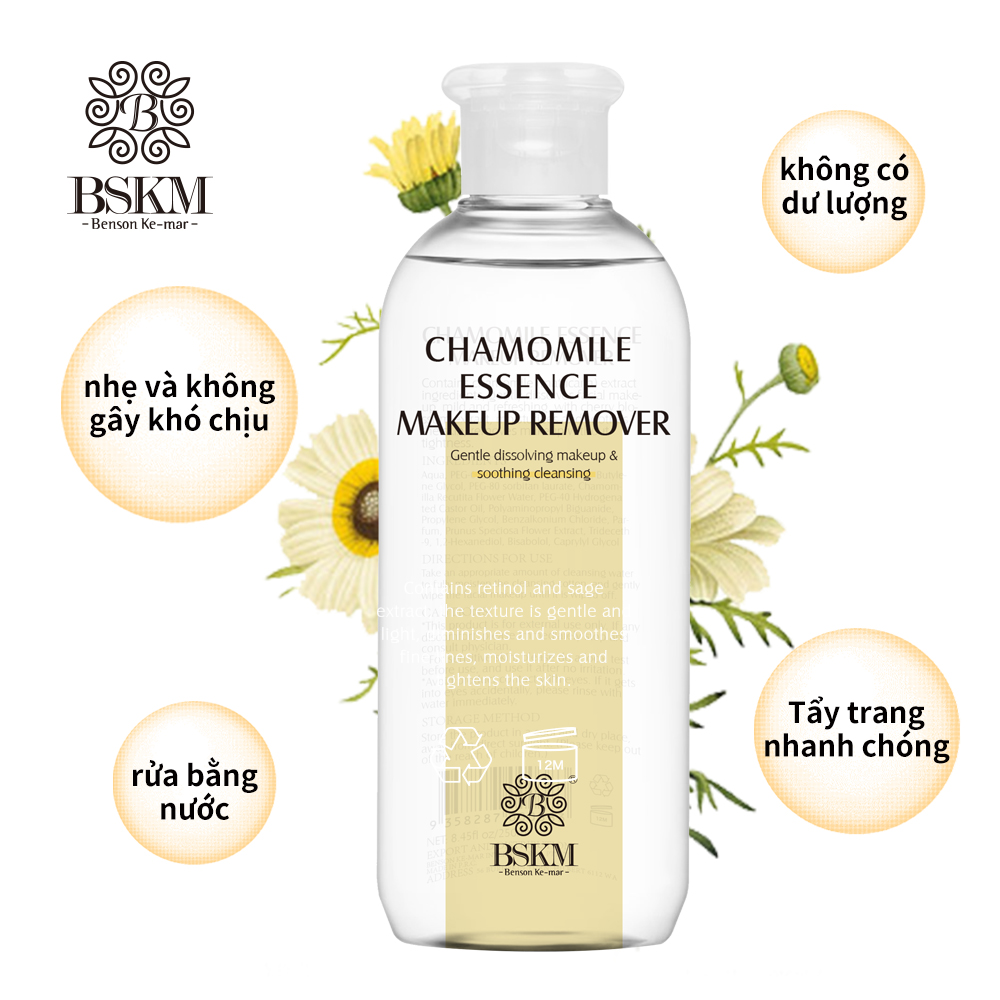 Nước tẩy trang hoa cúc BSKM Chăm sóc da làm sạch dịu nhẹ 200ml + Sữa rửa mặt Centella Asiatica Niacinamide 120g Bộ làm sạch sâu cho da mặt