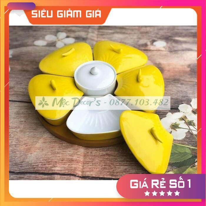 KHAY SỨ ĐẸP, KHAY HŨ SỨ GỖ , KHAY MỨT TẾT BÁT TRÀNG CỰC ĐẸP