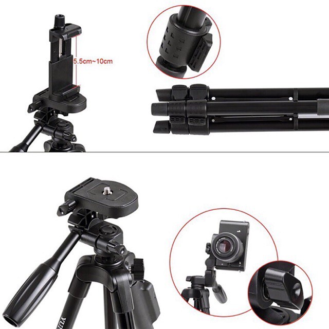 Tripod, giá đỡ điện thoại, 3 chân selfie livestream YUNTENG 5208 L2 có remote