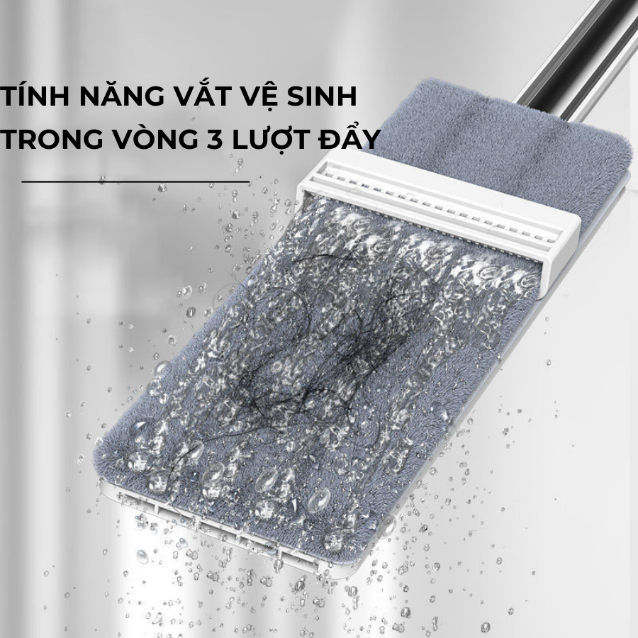 Cây lau nhà tự vắt phun sương xoay 360 độ lau sạch khô nhanh tiện lợi - Huy Tưởng