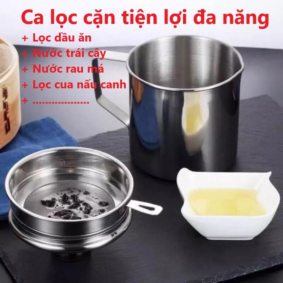 Ca Lọc Dầu Ăn Inox 304 1,2L Hàng Cao Cấp , Có Lưới Lọc Cặn Tiện Lợi Dùng Lọc Nước Trái Cây , Lọc Đậu Nành , Lọc Cua - Giao Hàng Toàn Quốc