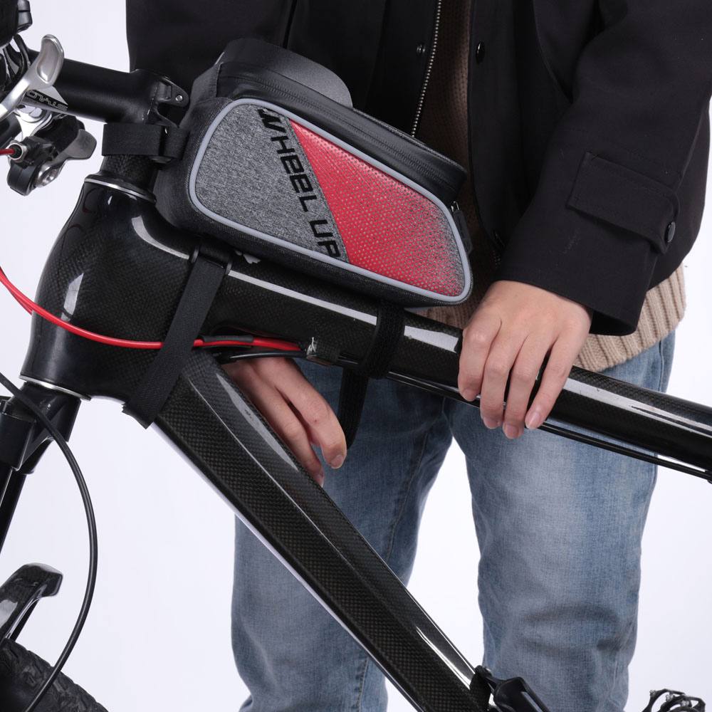 Túi treo sườn xe đạp chất liệu polyester chống nước có ngăn để điện thoại cảm ứng
