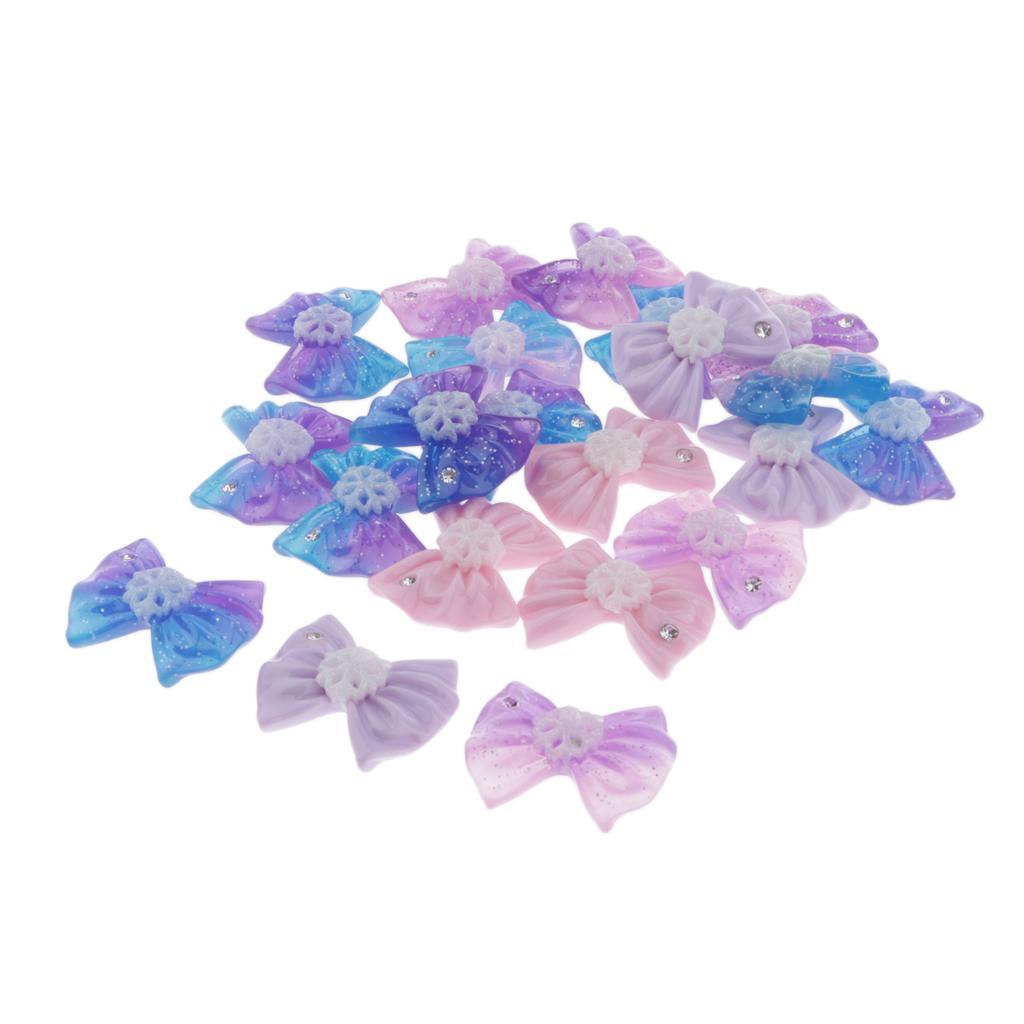 20 Pcs Colorful Bowknot Flatback Cabochon Phone Case DIY Decor