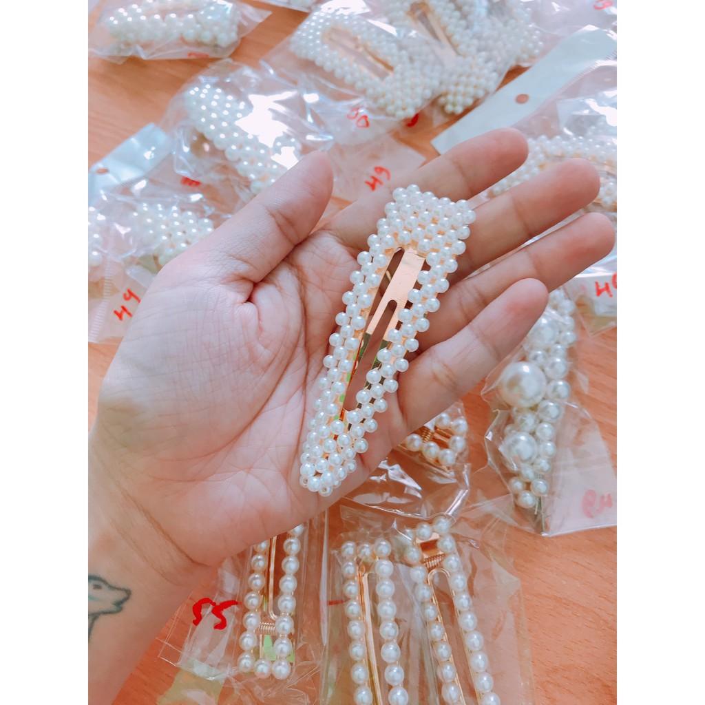 KẸP TÓC ĐÍNH ĐÁ NGỌC TRAI PHONG CÁCH HÀN QUỐC số 3 - ẢNH CHỤP THẬT