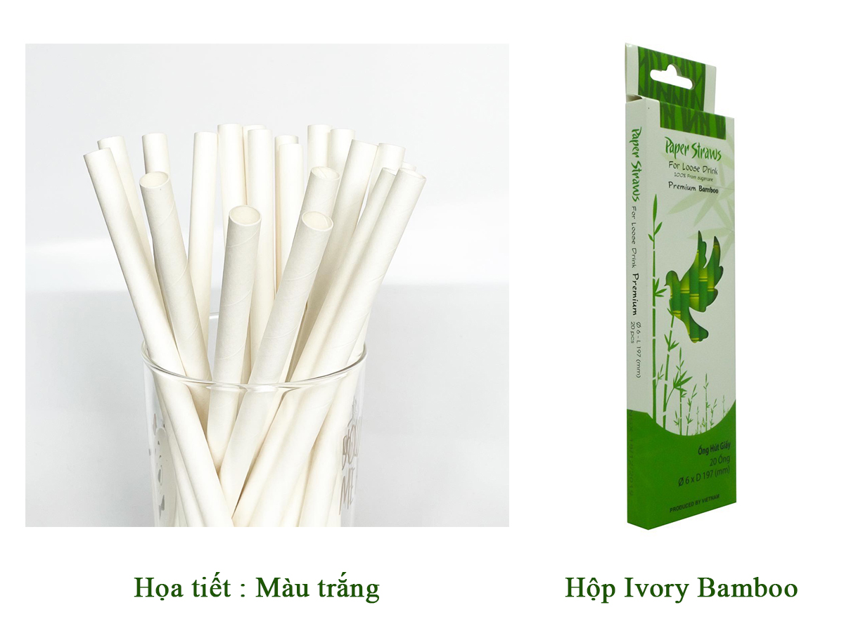 Phi 10 - Hộp 30 ống hút giấy làm từ sợi mía
