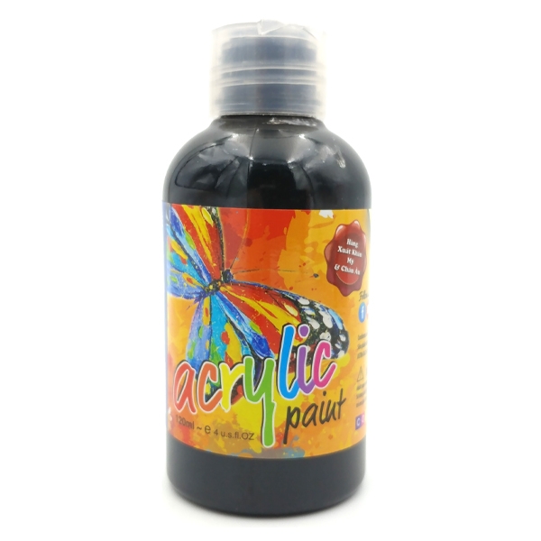 Chai Màu Vẽ Acrylic 120ml - Mẫu 7 - Màu Đen