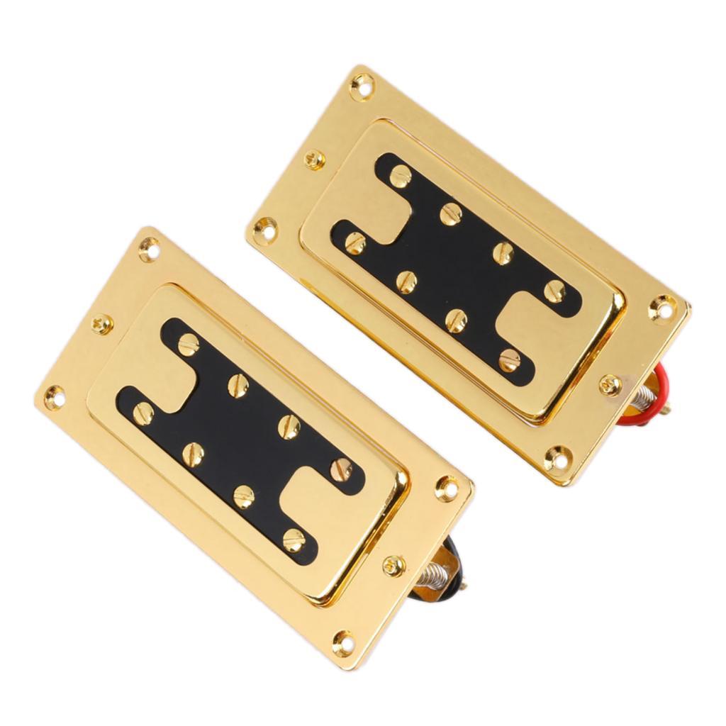 1 Set 4 String Noiseless Pickup Gold for Bass Guitar Replacement