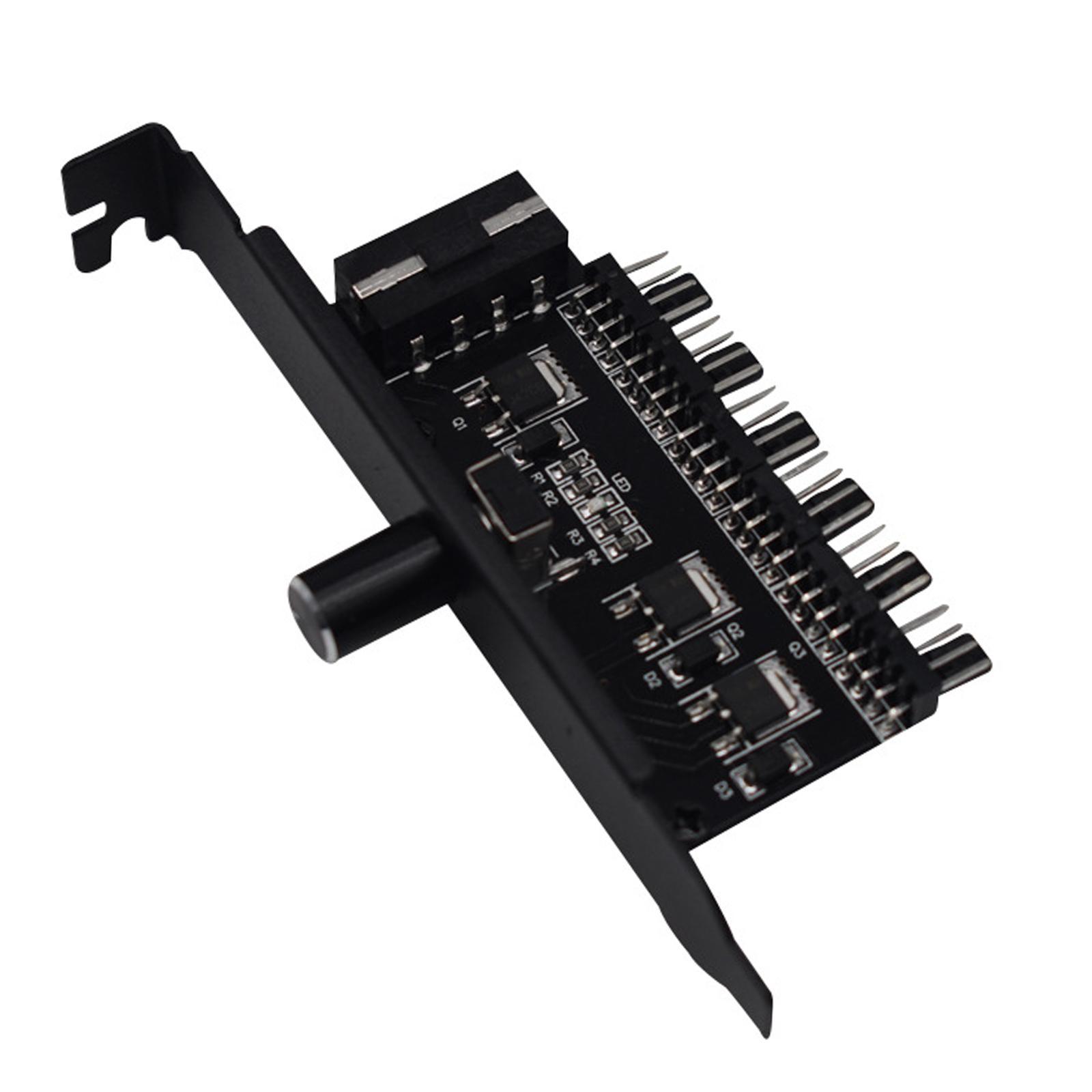 6 Way PC Cooler Cooling Fan Speed Controller PCI Bracket 12V Premium , Supporting 4-Pin/3-Pin Fans