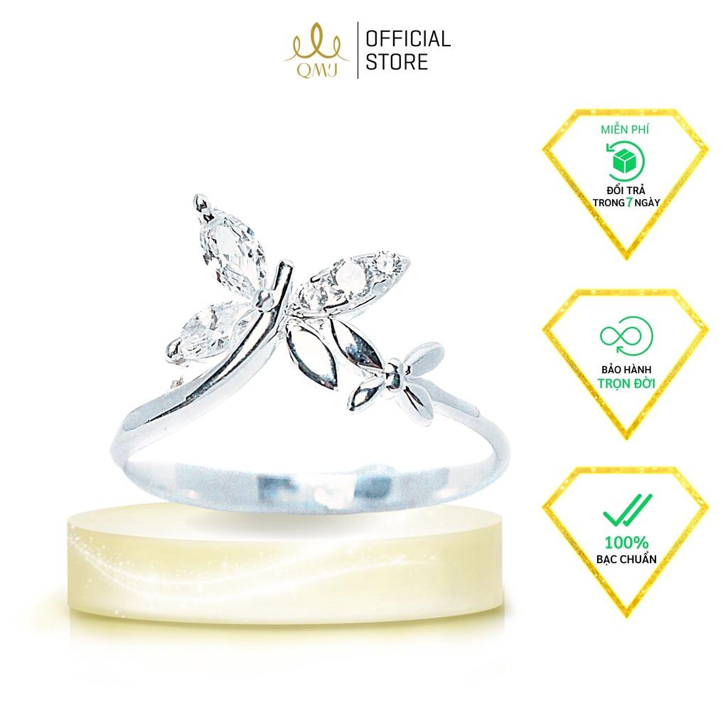 Nhẫn bạc QMJ Hồ điệp nạm đá đẹp - Q016