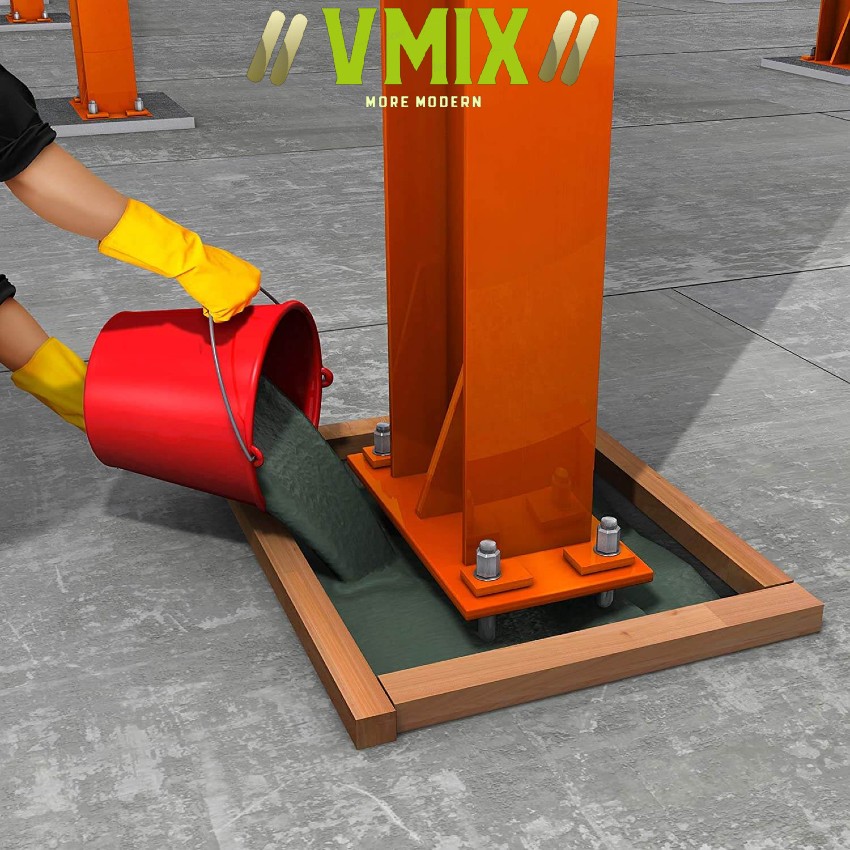 Vữa không co ngót cường độ cao gốc xi măng ,Bestgrout ce675,Định vị bu-lông,Lắp đặt móng máy,Lắp đặt bệ đường ray,Chèn đáy bản mã đầu cột,Các khe hở rộng,Các lỗ hổng lớn.Vmixeco