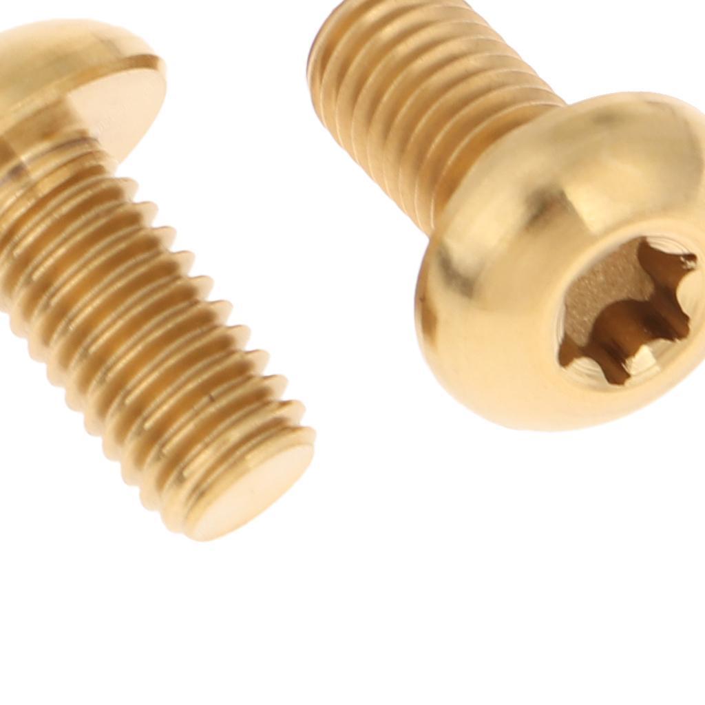 2-6pack 6pcs M5 x10/12mm Bike T25 Head Screw Disc Brake Rotor Bolts Golden