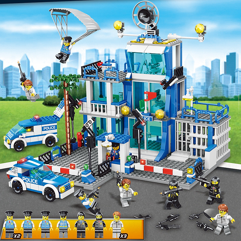 Bộ Đồ Chơi Lắp Ráp Kiểu Lego Mô Hình Đồn Cảnh Sát Model 788 Với Trên 600 Chi Tiết