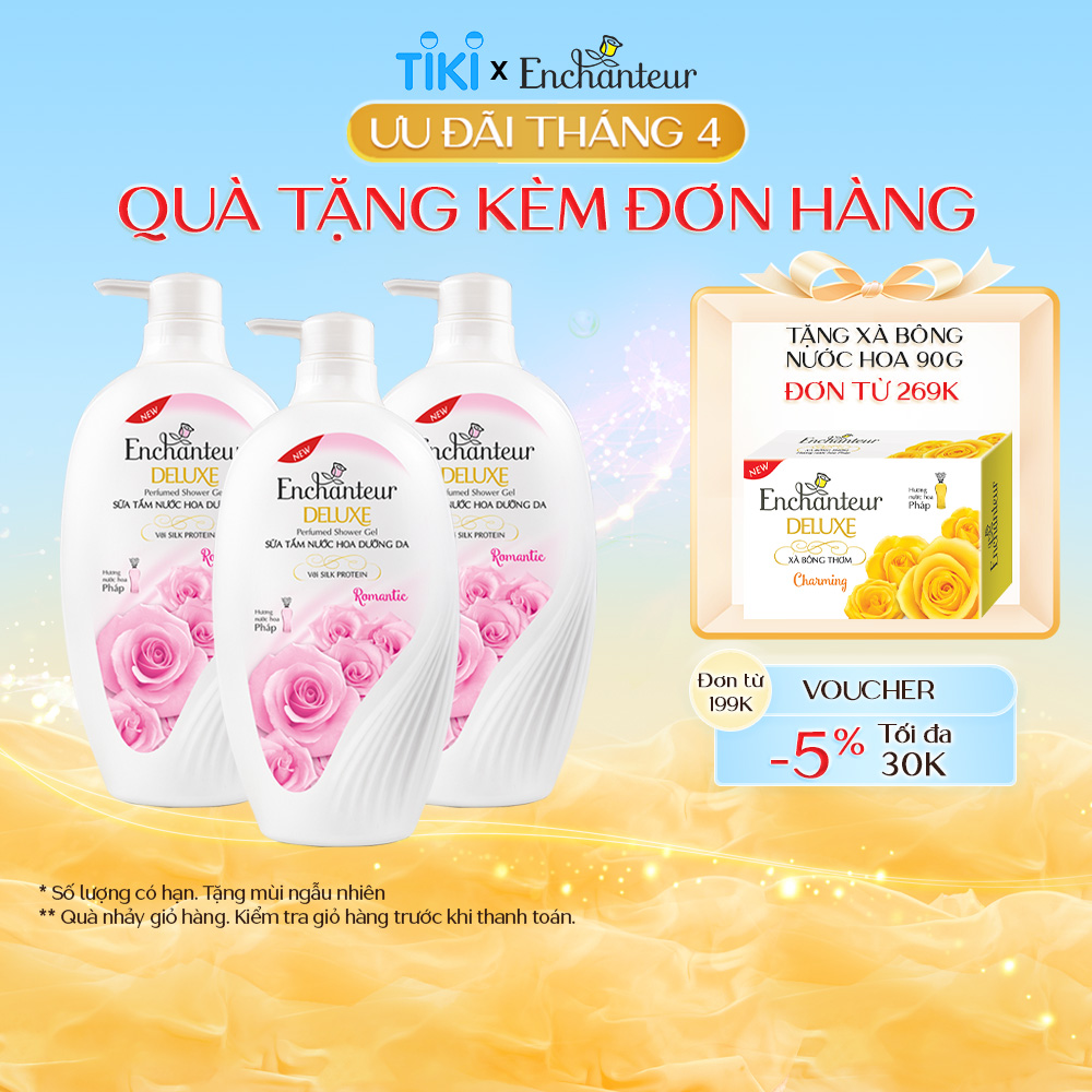 Combo 3 Sữa tắm hương nước hoa Enchanteur Romantic 650gr/ Chai