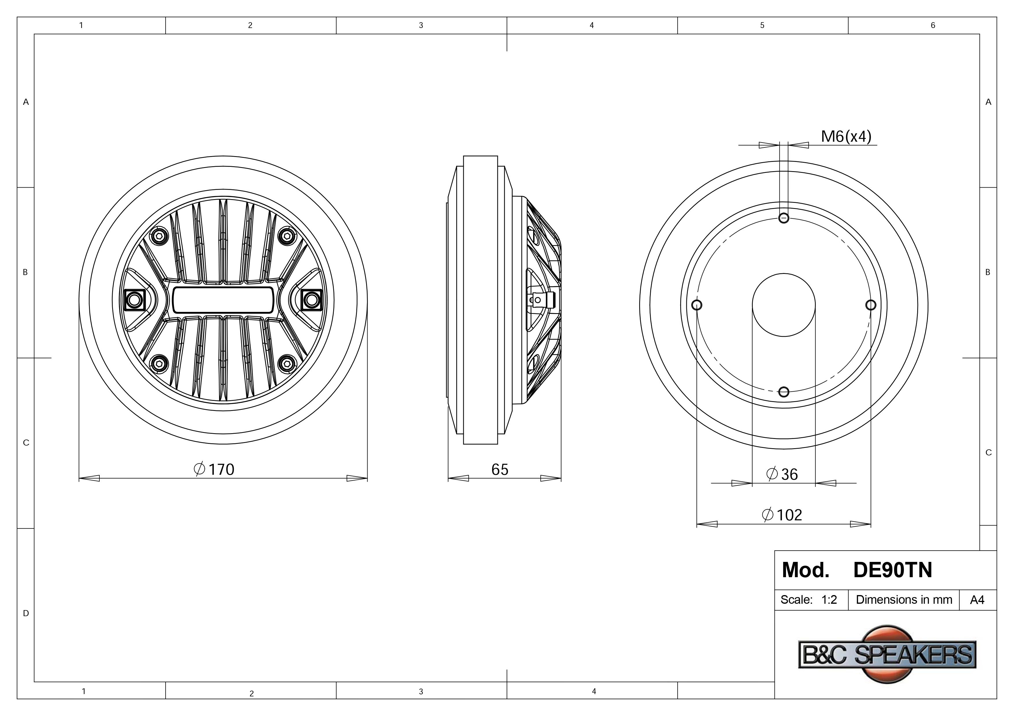 Loa Treble B&C SPEAKERS DE90TN – Hàng Chính Hãng