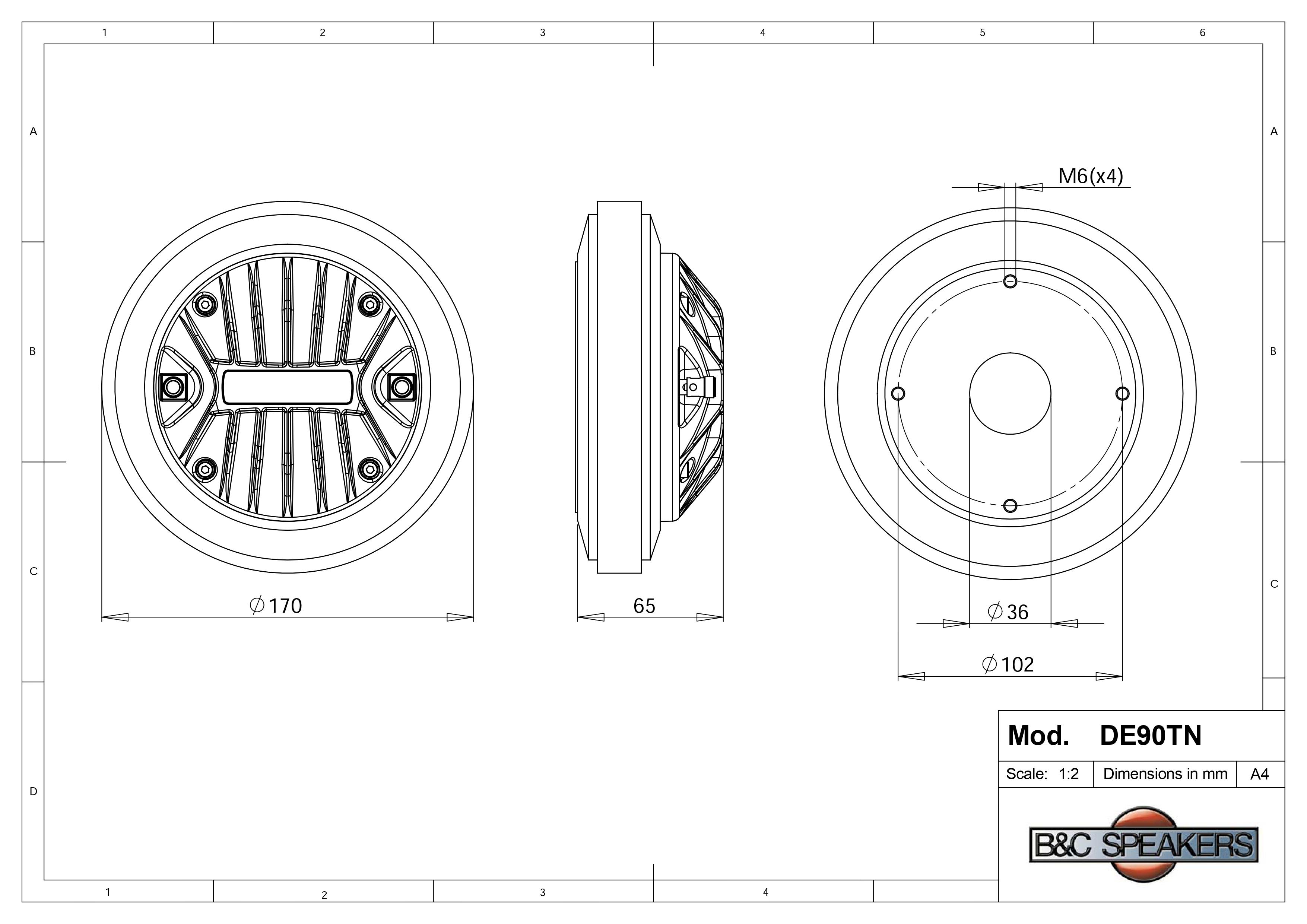 Loa Treble B&C SPEAKERS DE90TN (1cái) – Hàng Chính Hãng