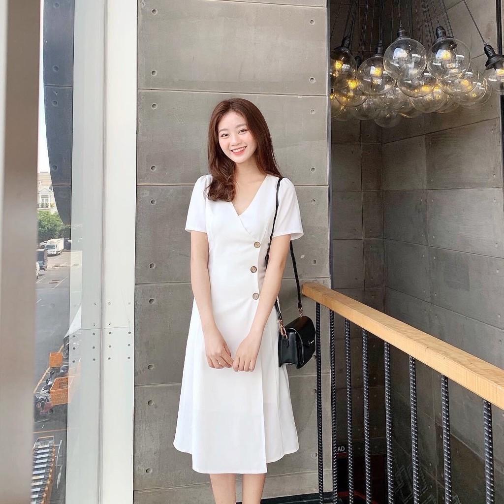 Váy basic nút dừa tròn DYDY DRESS- V011