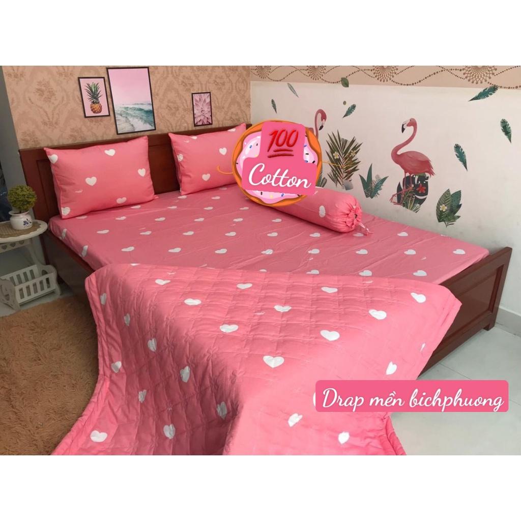 Bộ Drap Cotton Thắng Lợi Kèm Mền Chần Gòn -5 món  hoặc mền lẻ