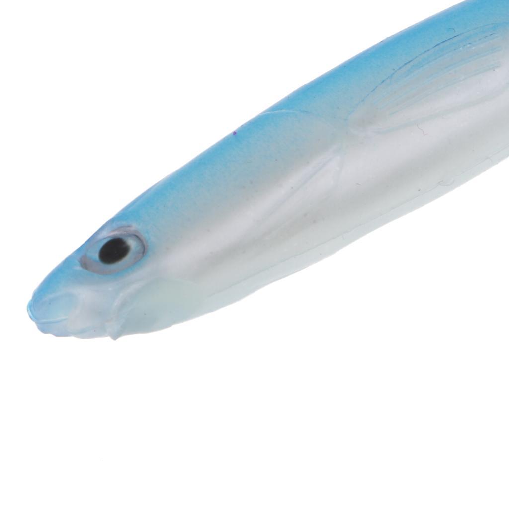 10pcs Soft Eel Luminous Fishing Lure Night Glow Silicone 3D Eyes Minnow Loach Lure Hook