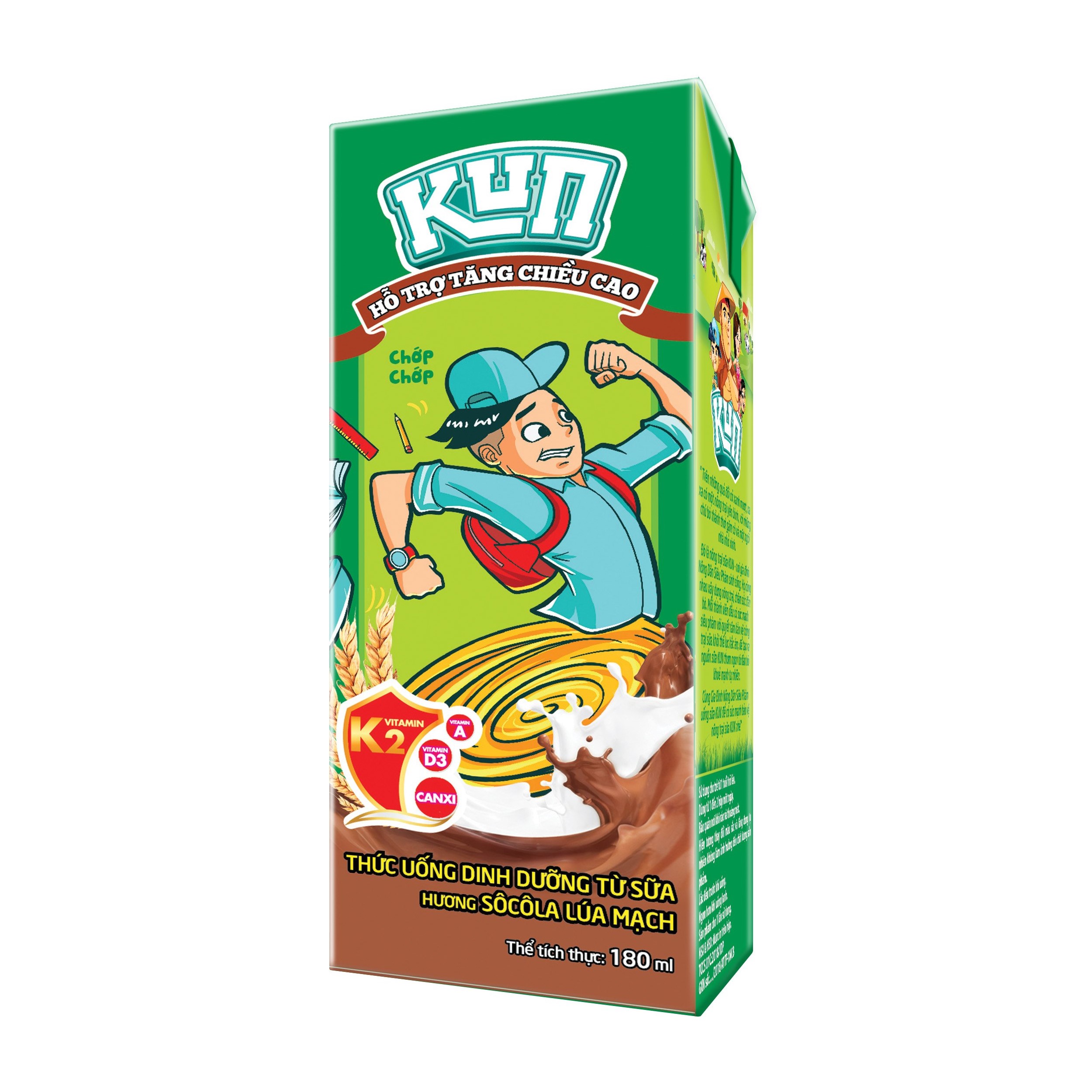 Thùng 48 Hộp Sữa SoCola Lúa Mạch KUN 180ml/hộp