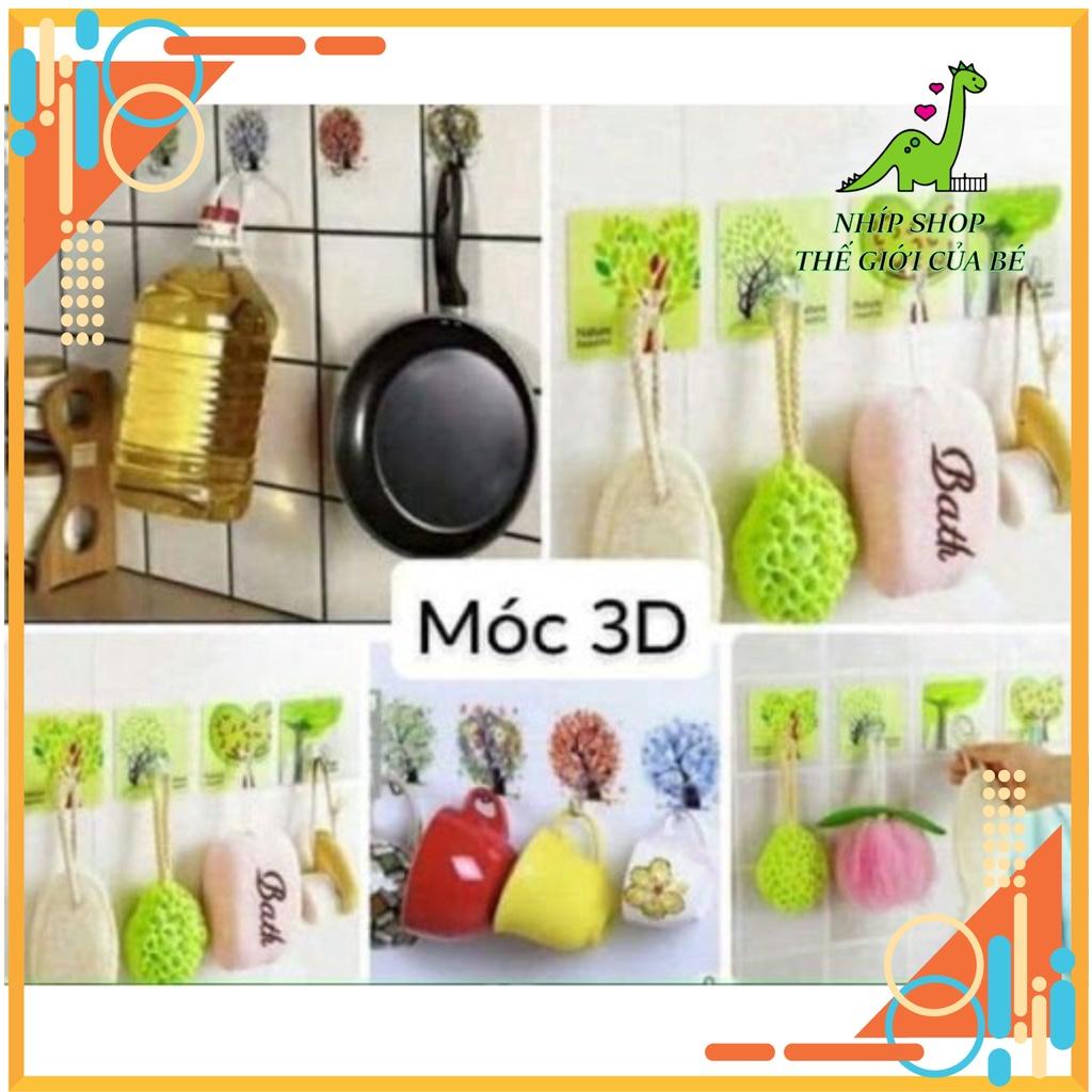 Móc dán tường 3D treo đồ chịu lực