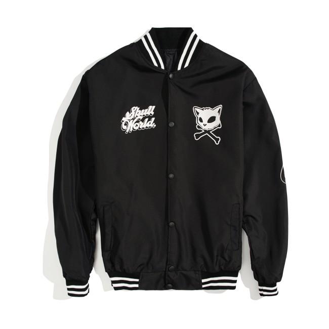 Áo khoác bomber Skull world , chất vải dù, unisex AKDKW01