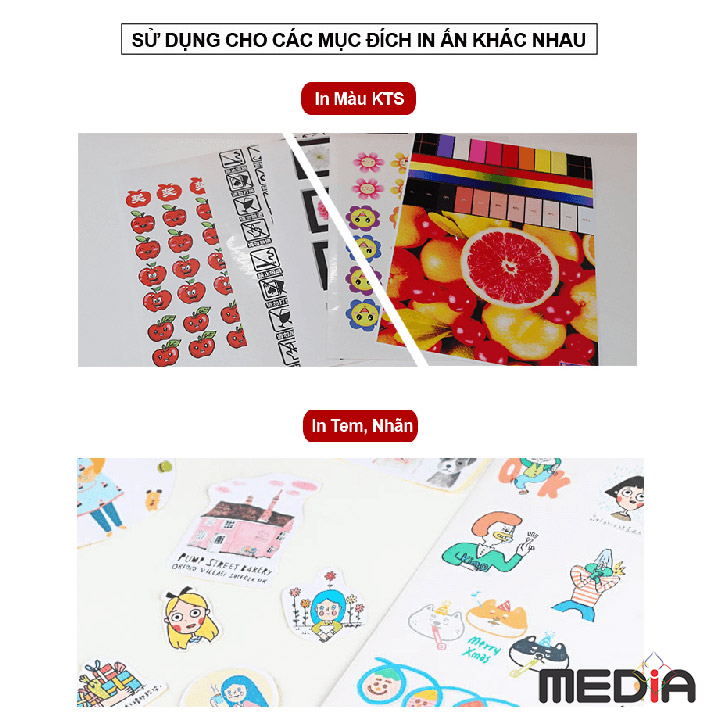 Giấy In Nhãn Dán Media 1 Mặt Bóng A4 135gsm 50 Tờ - Hàng chính hãng