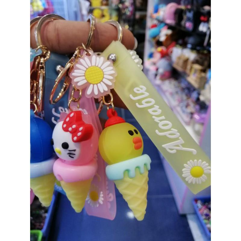 MÓC KHÓA LY KEM SILICON CÓ ĐÈN