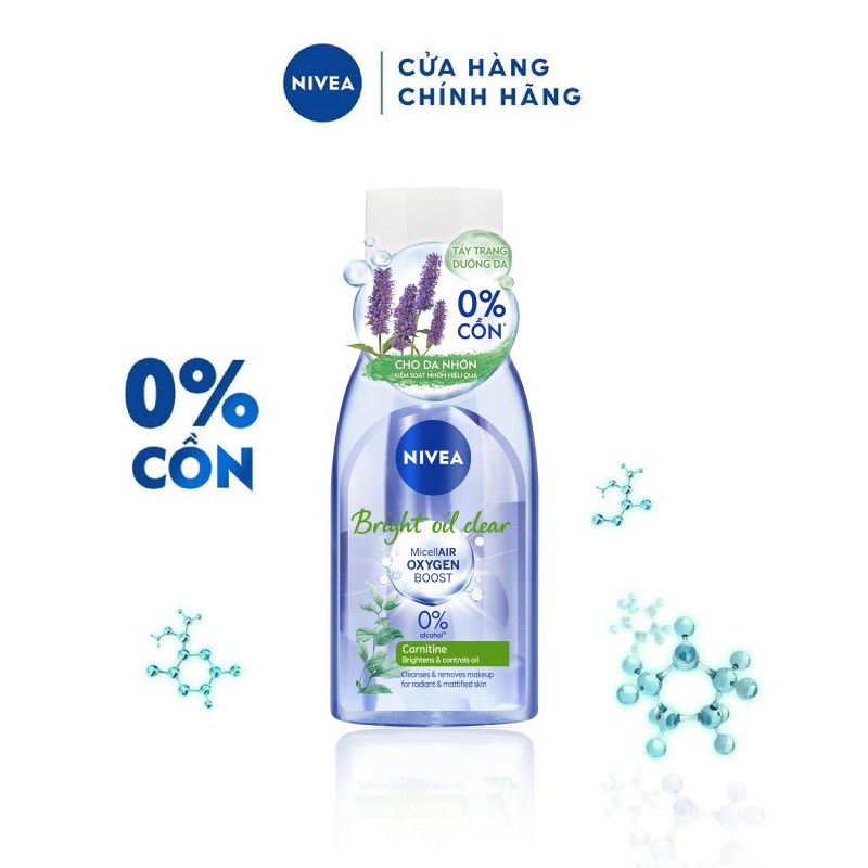 Nước tẩy trang Nivea cho da nhờn White oil control Makeup Clear Micellar Water (125ml) - 86610