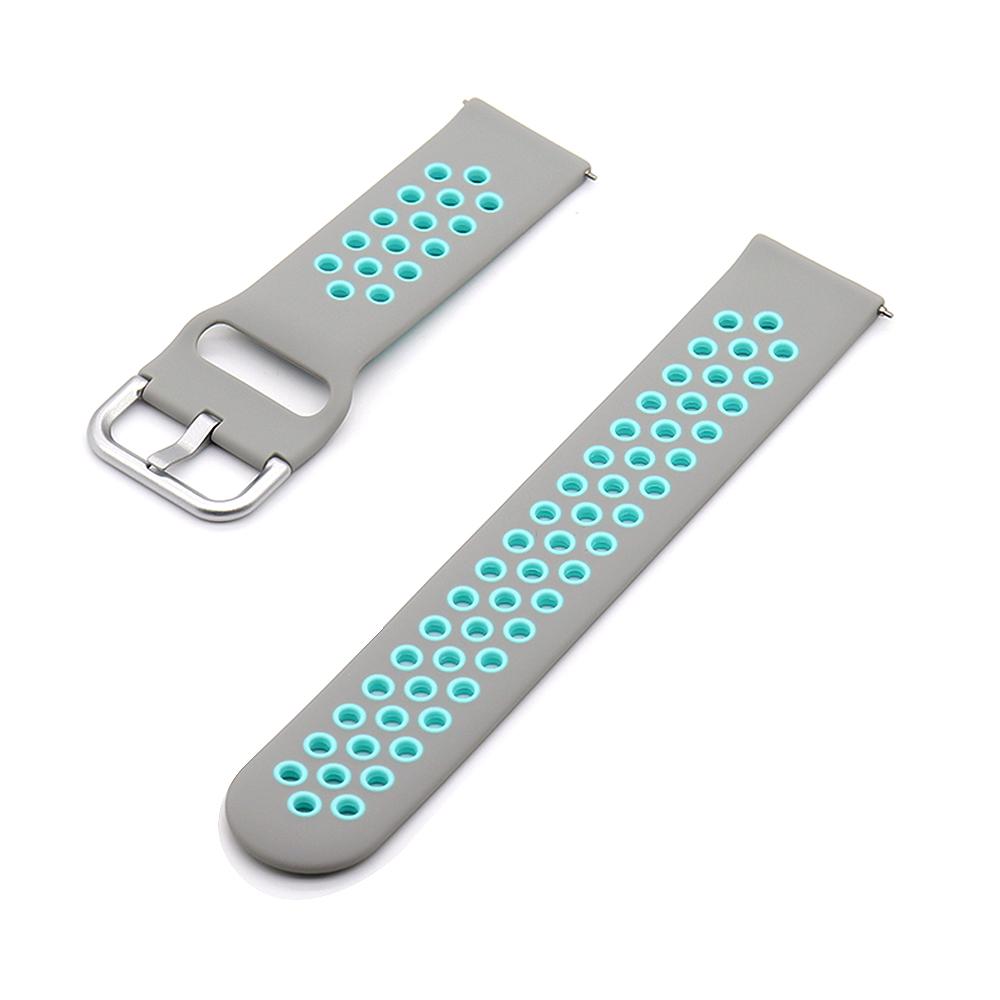 Replaceable Silicone Watch Strap Buckle Breathable Watch Band Strap Compatible with 22mm Universal Smart Watch Grey&Blue