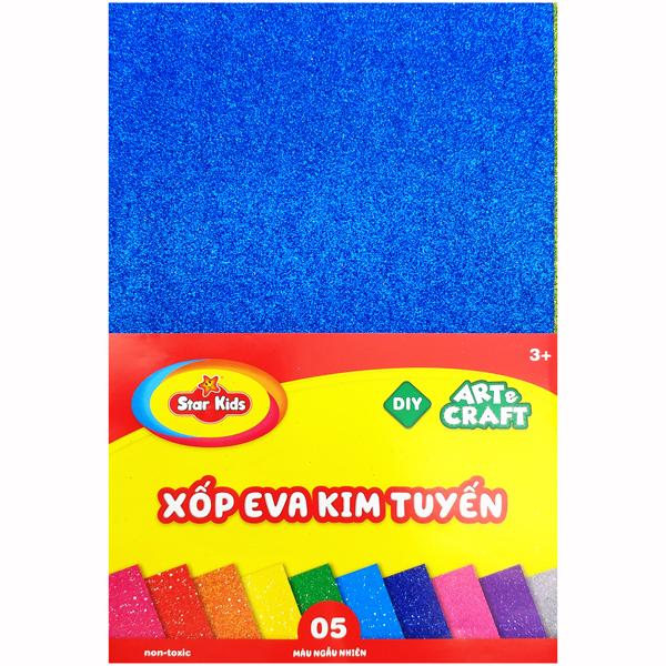 Bộ 5 Xốp Eva Kim Tuyến DYI Art &amp; Craft - Star Kids K-921 (Sắc Độ Màu Giao Ngẫu Nhiên)