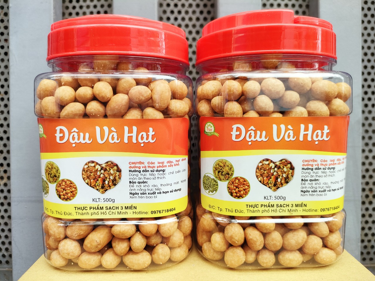 1KG ĐẬU PHỘNG CỐT DỪA SẤY GIÒN - 2 HŨ NHỰA 500G